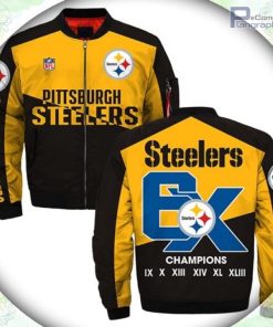 pittsburgh steelers bomber jacket 6x champions coat for fan 1 i4bwwh