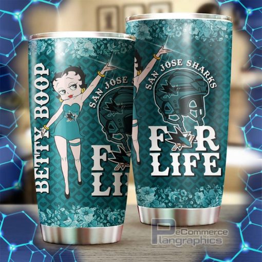 san jose sharks nhl tumbler betty boop design tumbler for nhl fans perfect for any occasion 2 hmuojp