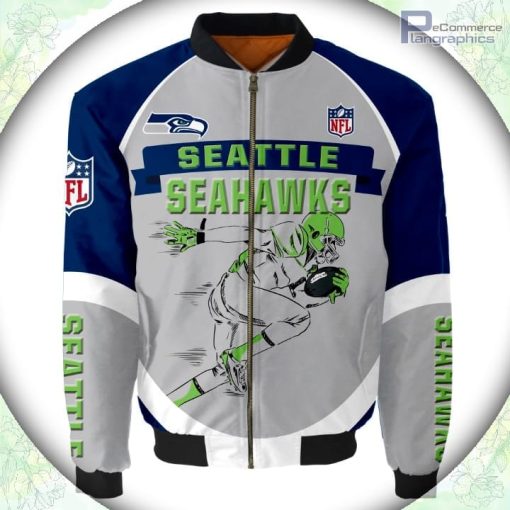 seattle seahawks bomber jacket graphic running men gift for fans 1 pnemtk