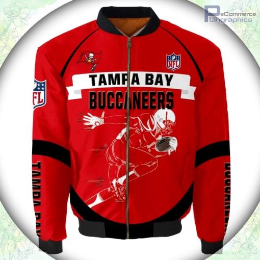 tampa bay buccaneers bomber jacket graphic running men gift for fans 1 ymjvgv