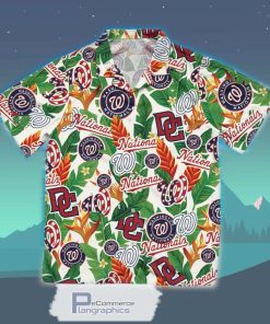 washington nationals tropical leaf hawaiian shirt sport hawaiian summer shirt 2 e89vfi