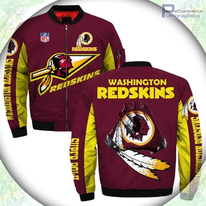 Washington Redskins Bomber Jacket Style  Winter Coat Gift For Fan