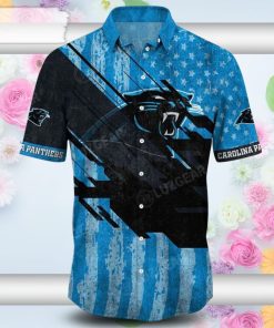 4th Of July Carolina Panthers NFL Graphic American Flag Printed Hawaiian Shirt