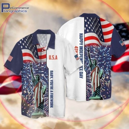 4th of july independence day american flag statue of liberty usa aloha hawaiian shirts 1 wqq7dw