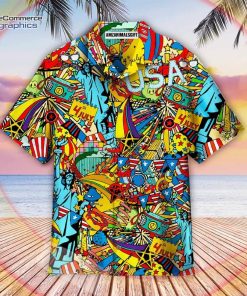 4th of july independence doodles colorful aloha hawaiian shirts american flag firework hawaiian shirt 2 bdpxyb