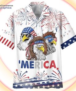 cool american eagle aloha hawaiian shirts american independence day hawaiian shirt 1 ehrhob