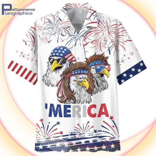cool american eagle aloha hawaiian shirts american independence day hawaiian shirt 1 ehrhob
