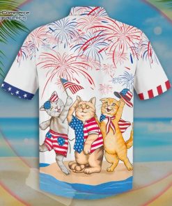 cool cat aloha hawaiian shirts american shorthair shirts independence day aloha hawaiian shirt 2 nhf8fg