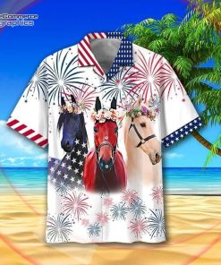 horse and flowers aloha hawaiian shirts usa flag independence day fireworks hawaiian 2 ncdm4y