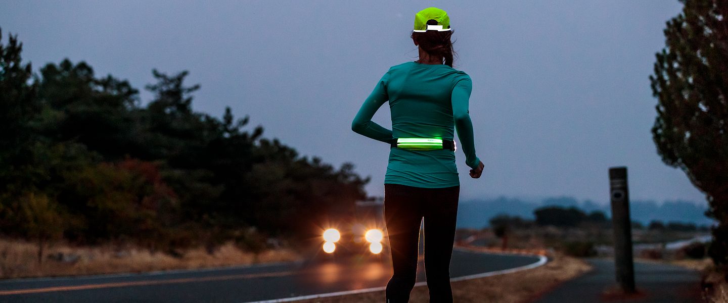 runner wearing reflective gear
