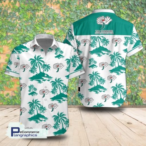 yorkshire county cricket club palm island short sleeve shirt summer hawaiian shirt qrbml2