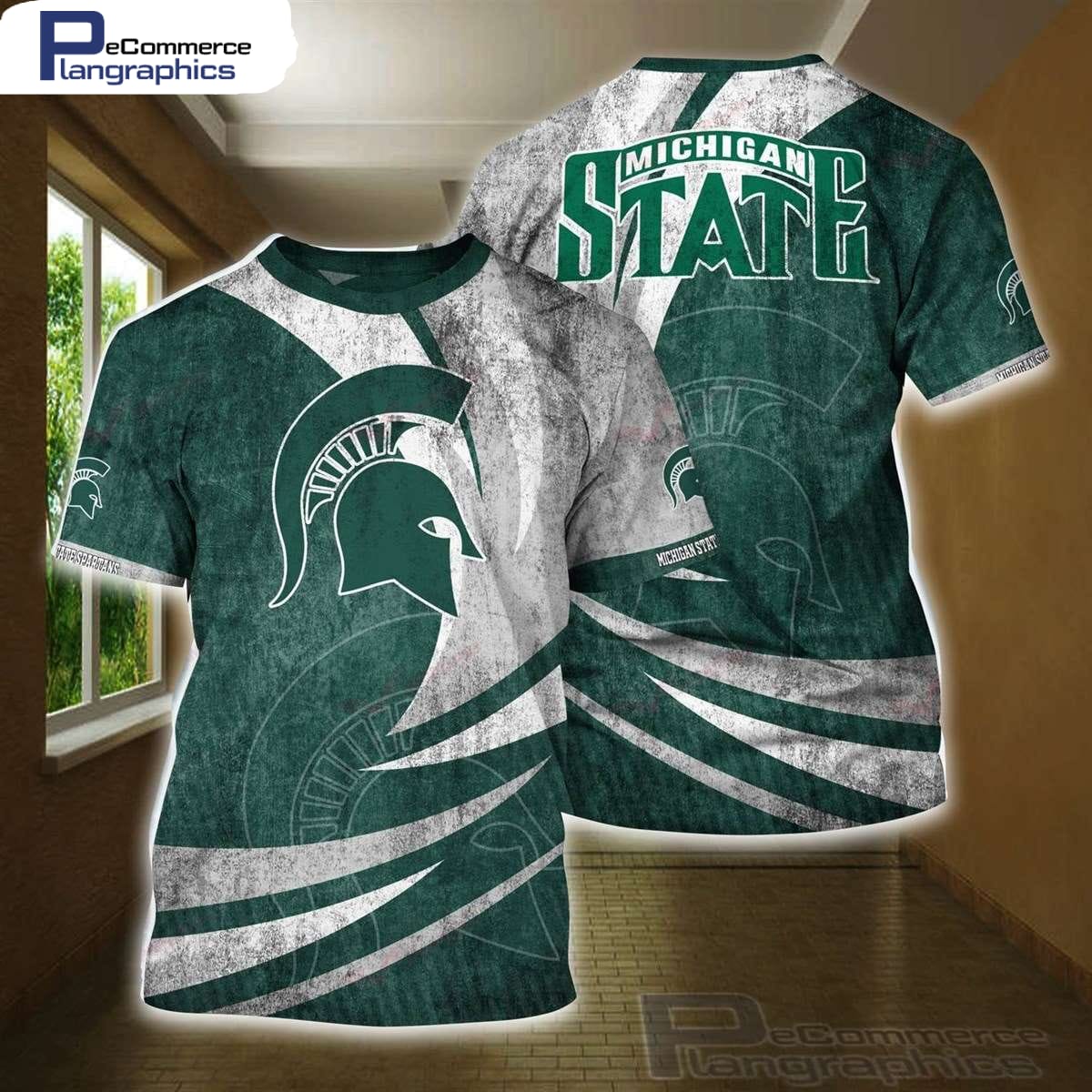 Michigan State Spartans NCAA Football All Over Printed T-Shirt