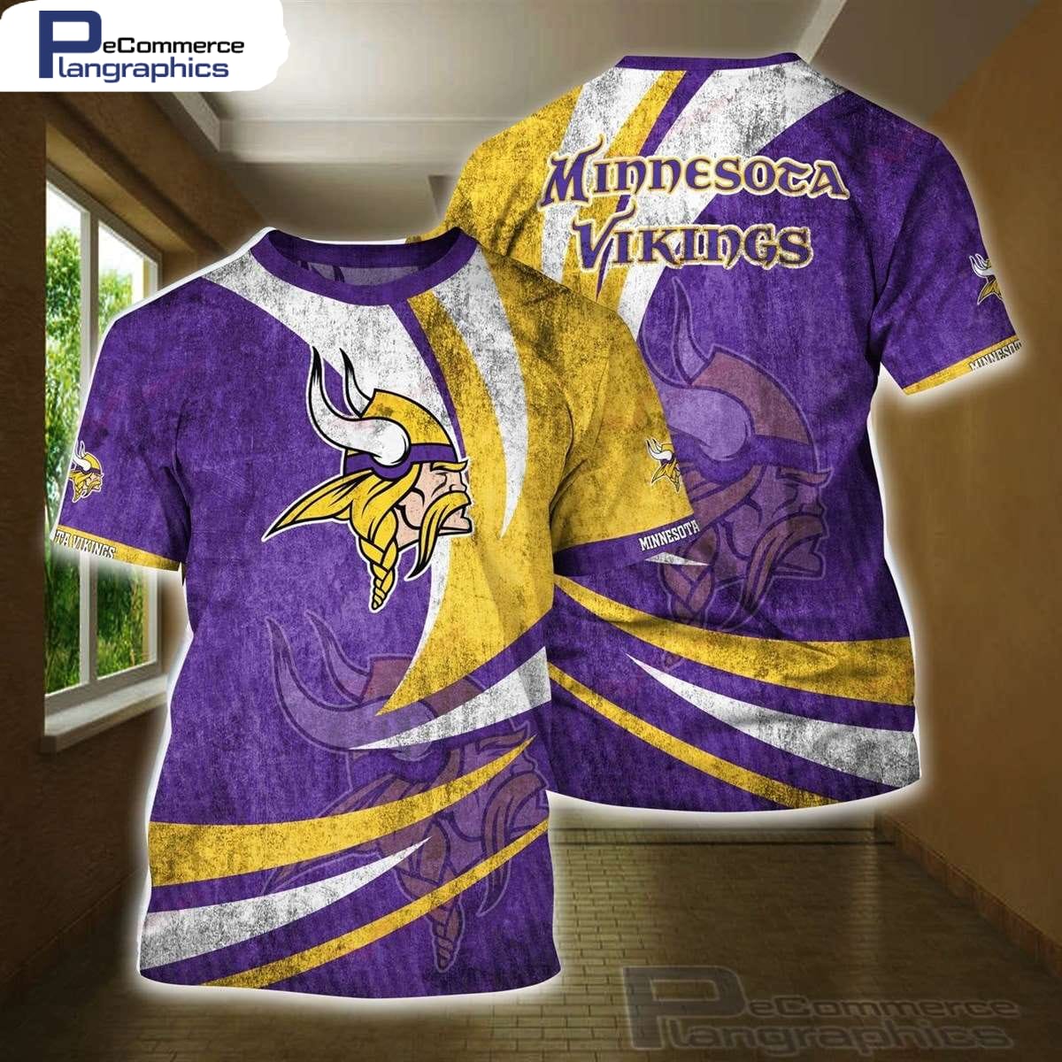 Minnesota Vikings Football NFL All Over Printed T-Shirt