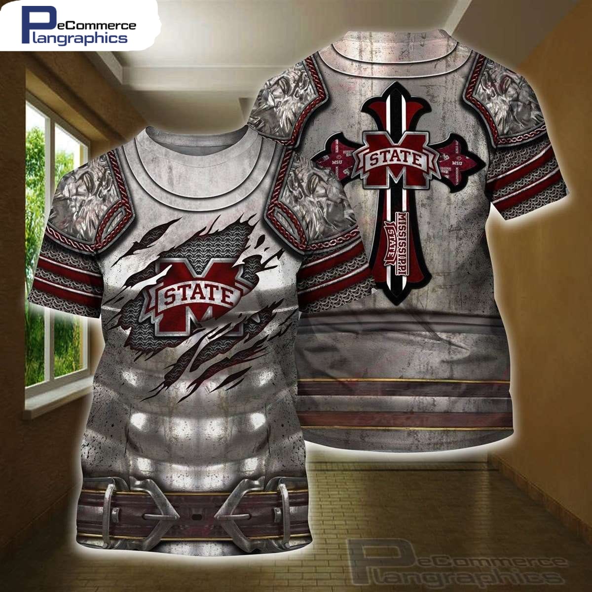 Mississippi State Bulldogs Christian Cross NCAA 3D AOP Unisex T-Shirt