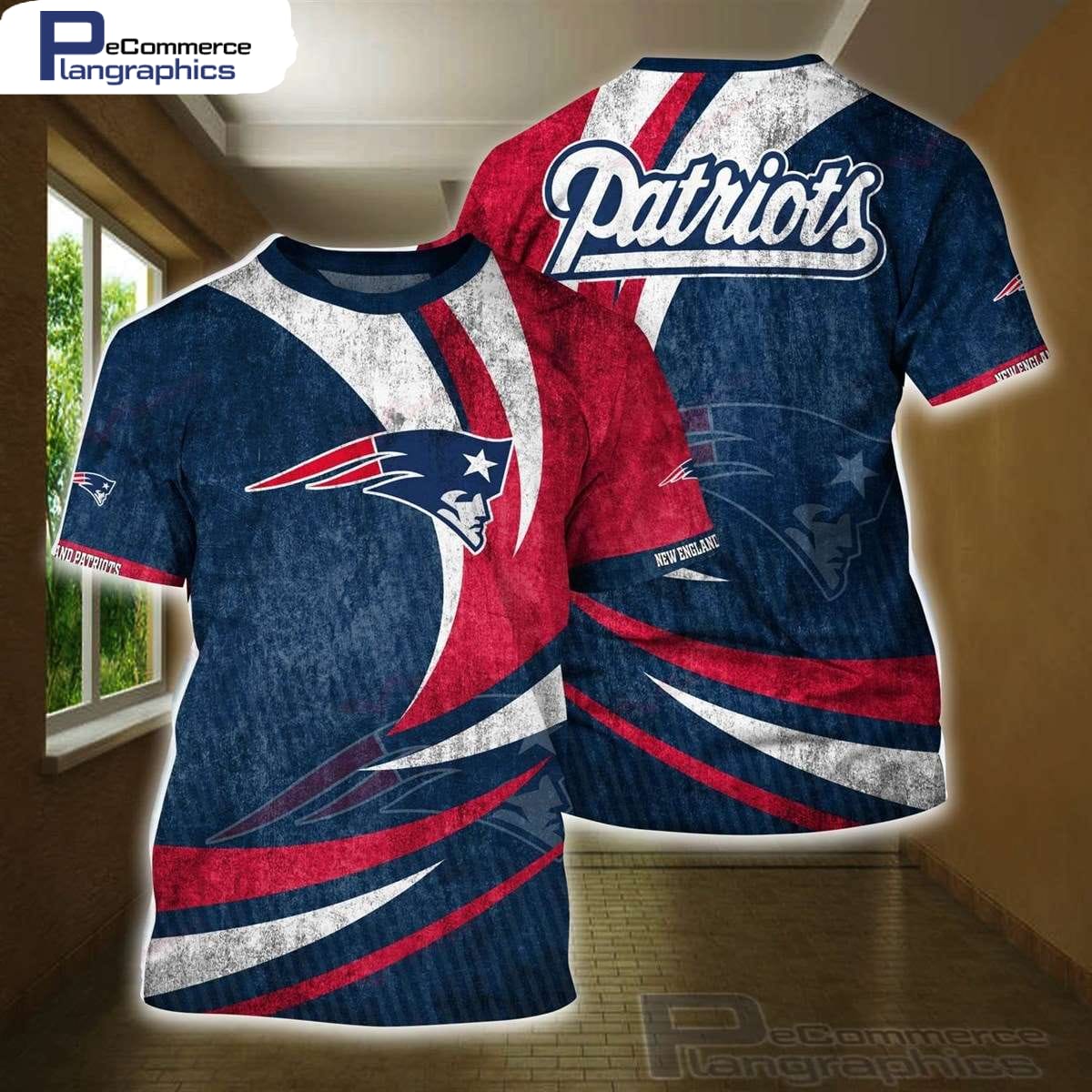 New England Patriots Football NFL All Over Printed T-Shirt