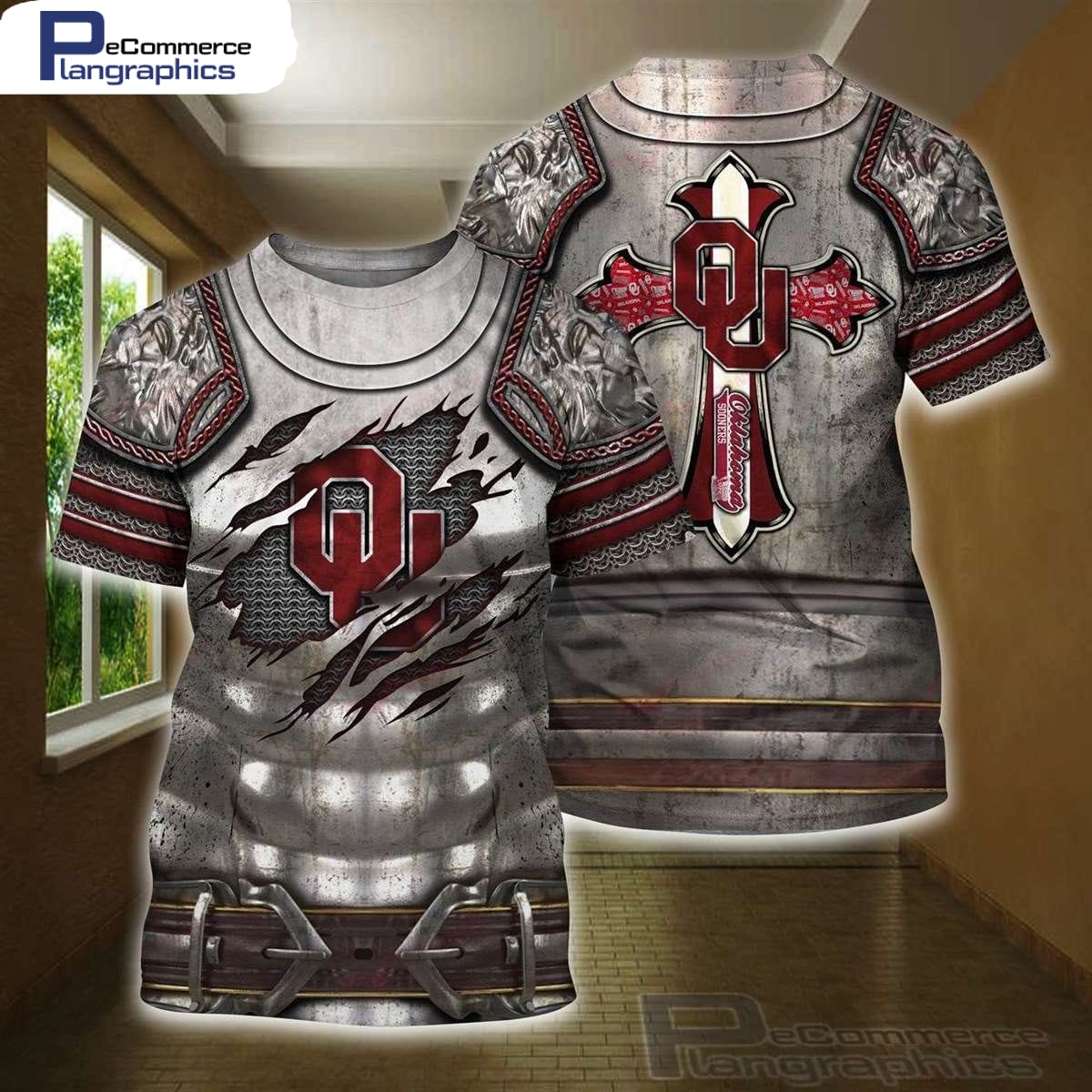 Oklahoma Sooners Christian Cross NCAA 3D AOP Unisex T-Shirt