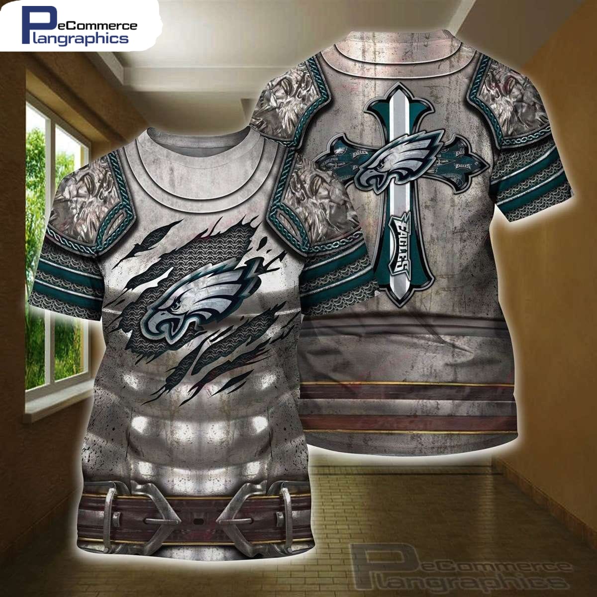 Philadelphia Eagles Christian Cross NFL 3D AOP Unisex T-Shirt