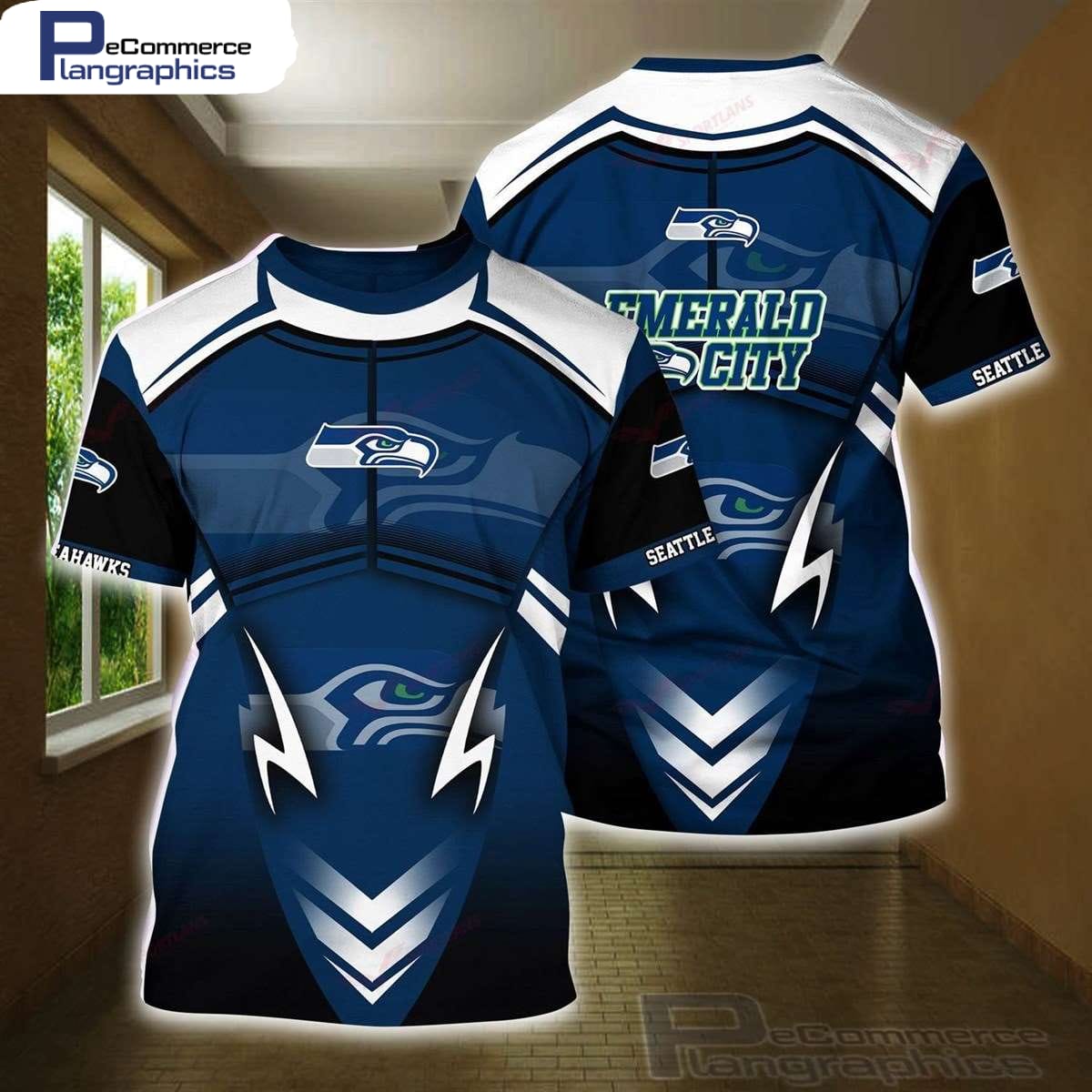 Seattle Seahawks NFL Football All Over Printed T-Shirt