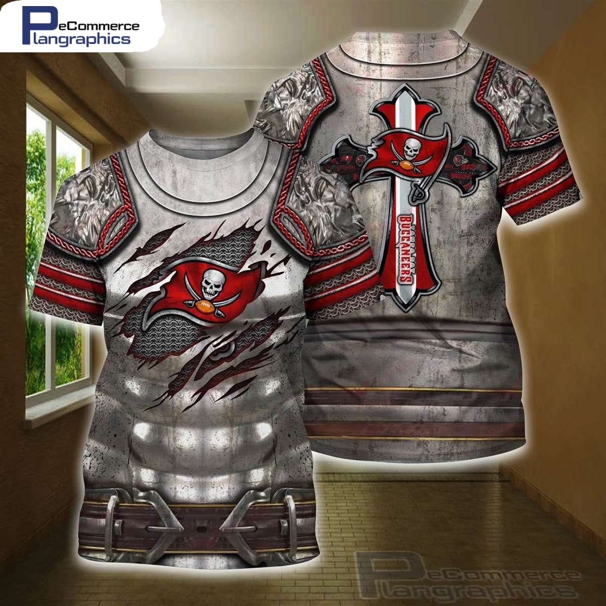 Tampa Bay Buccaneers Christian Cross NFL 3D AOP Unisex T-Shirt