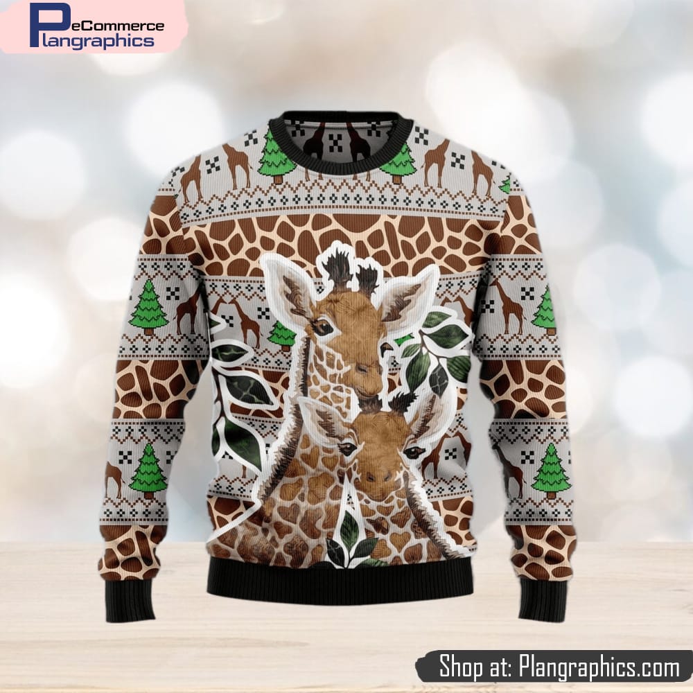 Giraffe Wintertime Ugly Christmas Sweater Gift Men Women