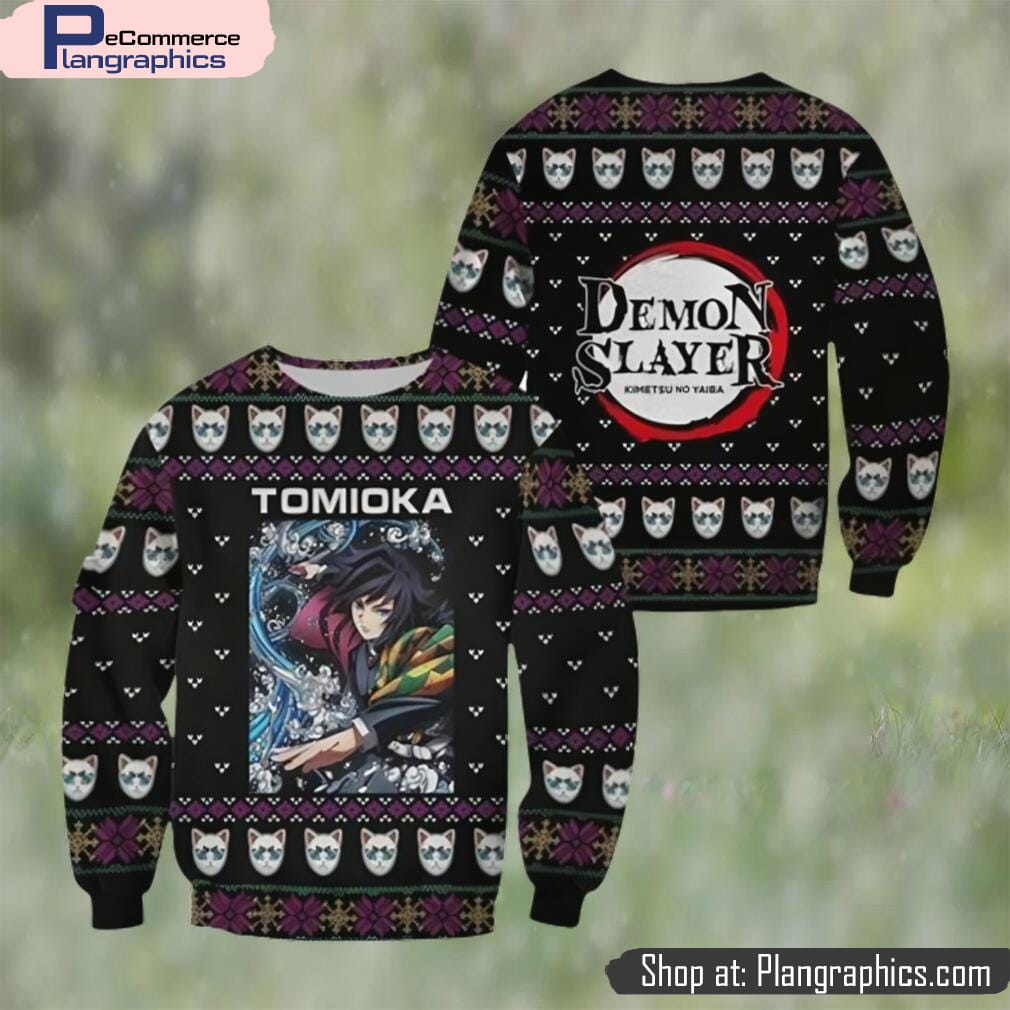 Giyu Tomioka Ugly Christmas Sweater Demon Slayer Anime Xmas Gift