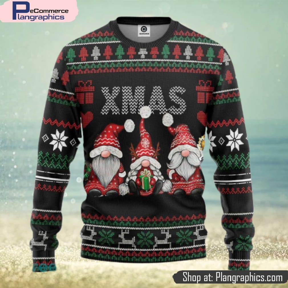 Gnomes Pattern Ugly Christmas Sweater Gift For Men Women