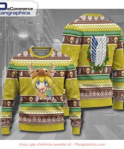 attack-on-titan-armin-arlert-anime-ugly-christmas-knitted-sweatshirt