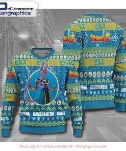 beerus-dragon-ball-z-anime-ugly-christmas-knitted-sweatshirt
