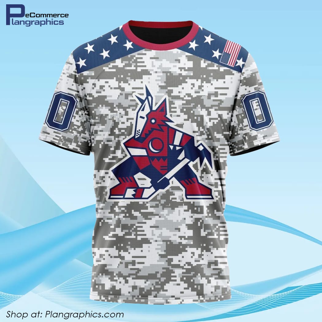 NHL Arizona Coyotes Special Camo Design For Veterans Day 3D Printed T-Shirt