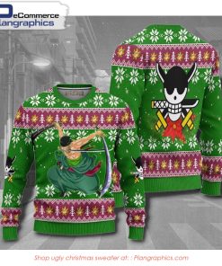 zoro-one-piece-anime-ugly-christmas-knitted-sweatshirt