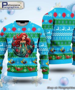a-beautiful-red-haired-mermaid-turquoise-ugly-christmas-sweater-1