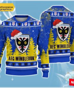 afc-wimbledon-ugly-christmas-sweater-gift-for-christmas-1