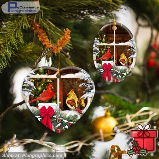 All Hearts Come Home For Christmas Cardinal Ceramic Ornament