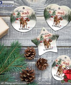 All Hearts Come Home For Christmas , Christmas Horse Ceramic Ornament
