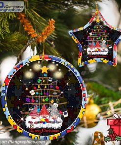Autism Family Merry Christmas Ceramic Ornament