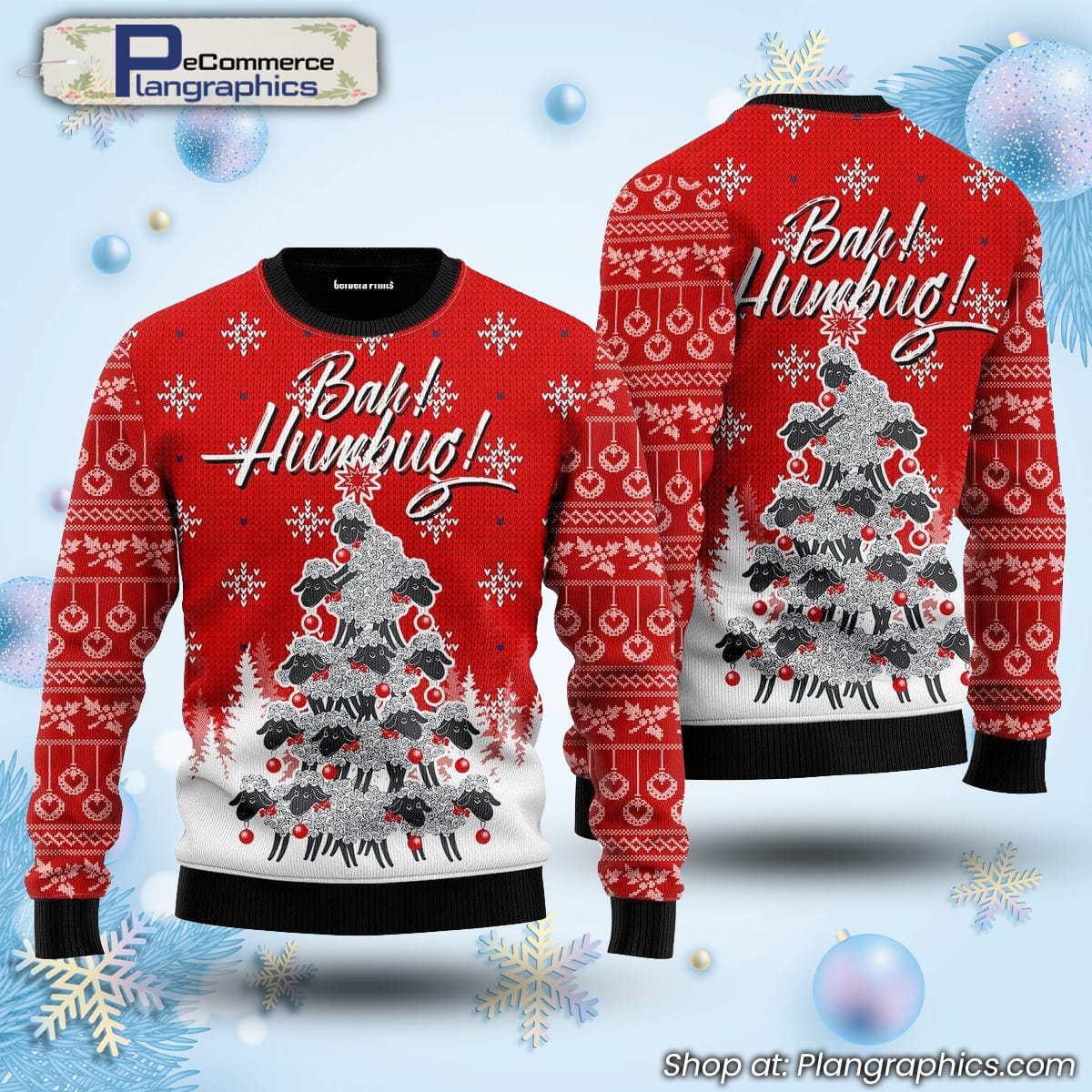 Bah Humbug Sheep Xmas Ugly Christmas Sweater