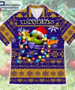 baltimore-ravens-baby-yoda-christmas-design-printed-casual-button-shirt-1
