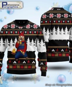 bear-campfire-ugly-christmas-sweater-1