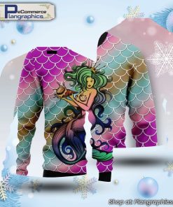 beautiful-mermaid-princess-ugly-christmas-sweater-1