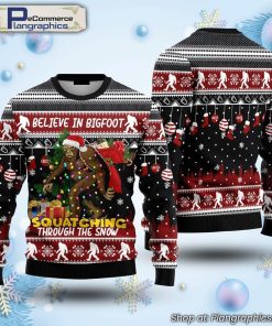 believe-in-bigfoot-squatching-through-the-snow-ugly-sweater-gift-for-christmas-1