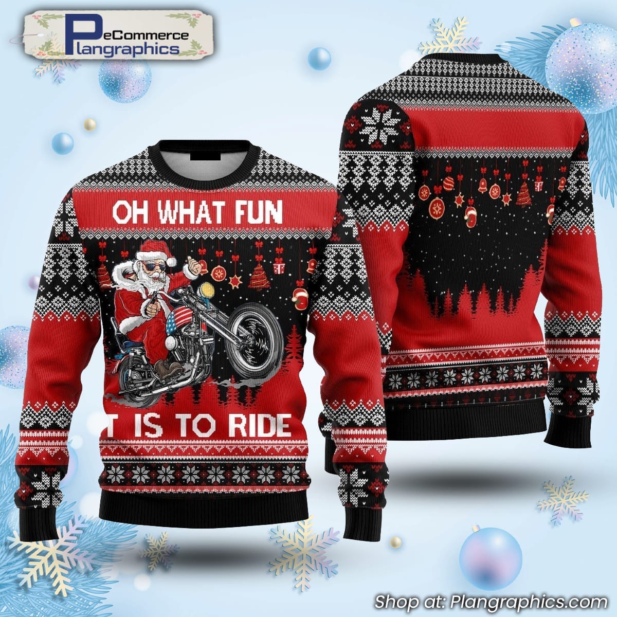 Biker Motorcycle Lover Xmas Dirt Bike Ugly Christmas Sweater