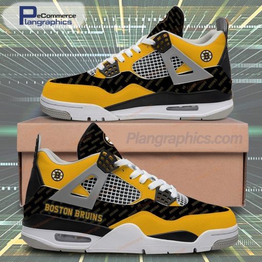 boston-bruins-logo-design-air-jordan-4-shoes