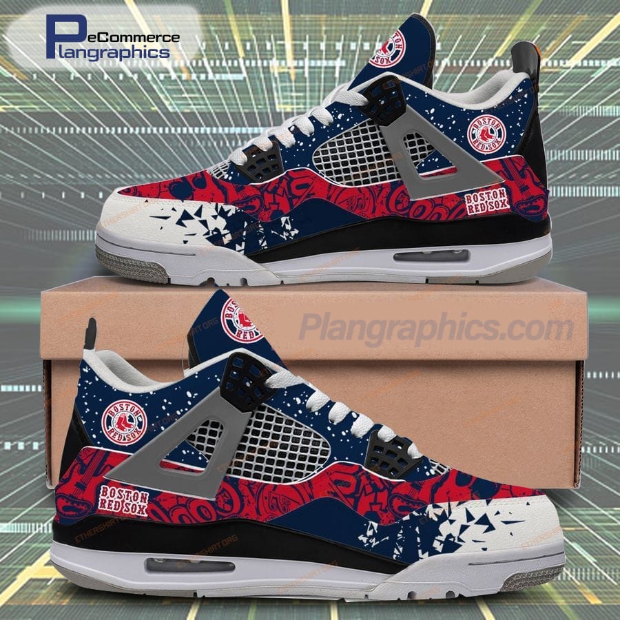 Boston Red Sox Logo Design Air Jordan 4 Sneakers