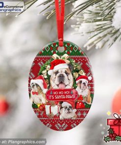 Bulldog Ho Ho Ho It's Santa,Paws Ceramic Ornament