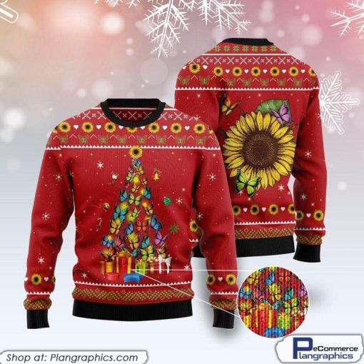 butterfly-christmas-tree-funny-ugly-sweater-1