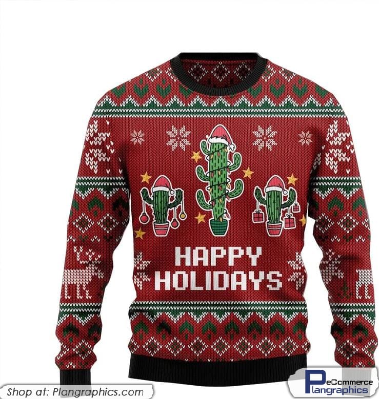 Cactus Ugly Christmas Sweaters For Men And Women