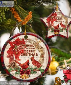 Cardinal A Very Merry Christmas Ceramic Ornament