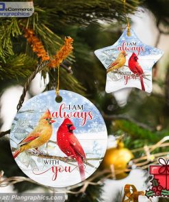 Cardinal Bird I Am Always With You Ceramic Ornament