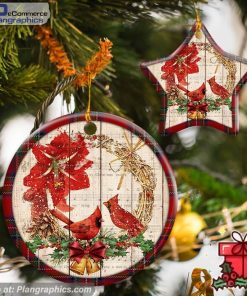 Cardinal Merry Christmas Ceramic Ornament