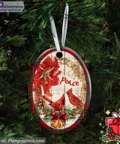 Cardinal Peace Christmas Ceramic Ornament
